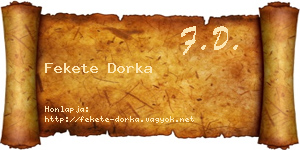 Fekete Dorka névjegykártya